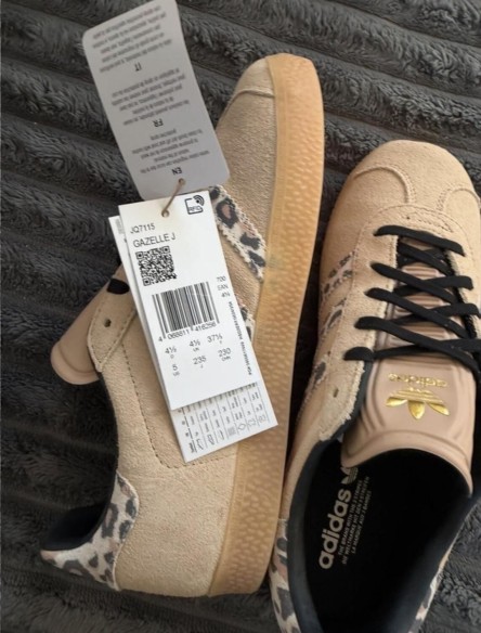 adidas gazelle beige leopard cream chalky - 37,5
