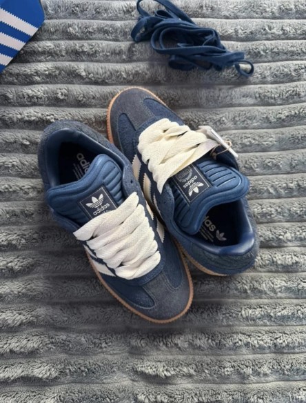 adidas samba xlg navy bleu marine beige jean - 39,5