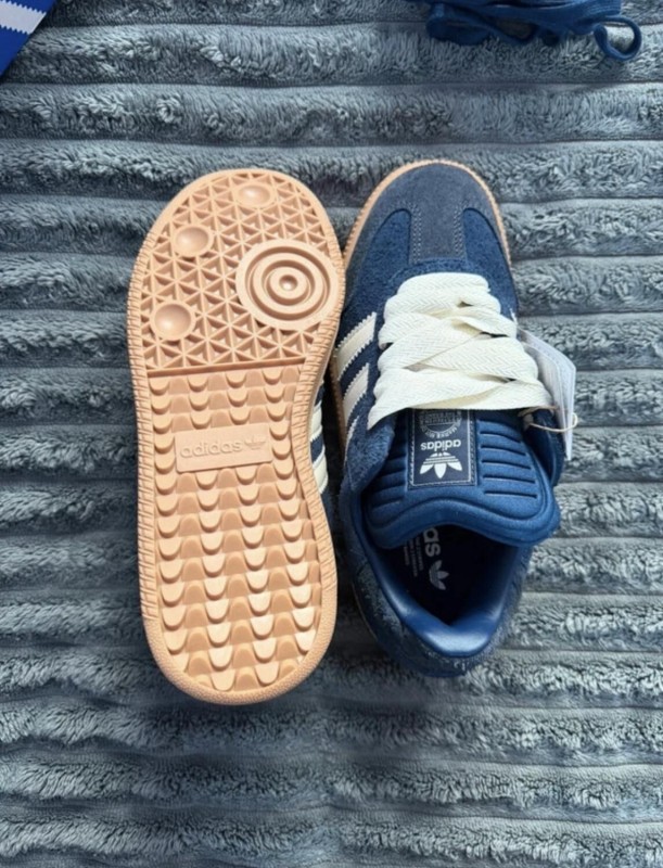 adidas samba xlg navy bleu marine beige jean - 39,5 2