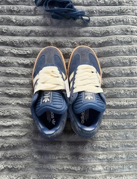 adidas samba xlg navy bleu marine beige jean - 39,5