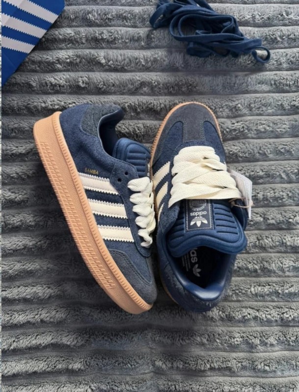 adidas samba xlg navy bleu marine beige jean - 39,5 2