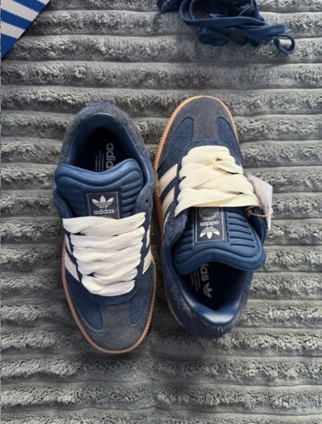 adidas samba xlg navy bleu marine beige jean - 39,5