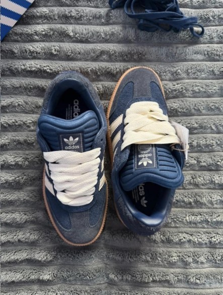 adidas samba xlg navy bleu marine beige jean - 39,5