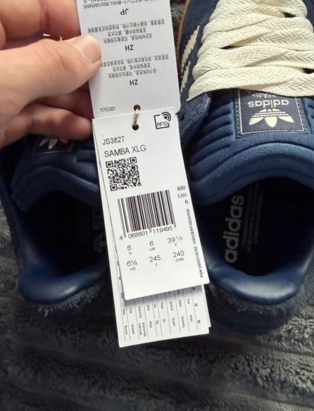 adidas samba xlg navy bleu marine beige jean - 39,5