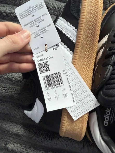adidas samba xlg off white black gum noir et blanc - 38