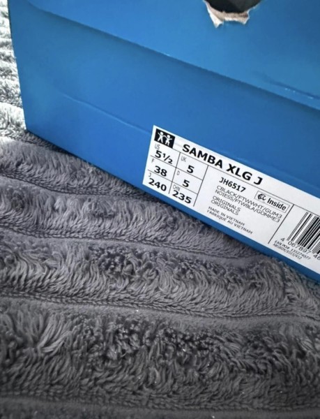 adidas samba xlg off white black gum noir et blanc - 38