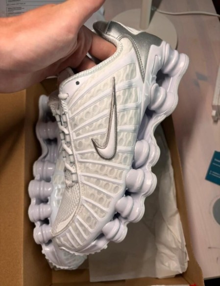 Nike Shox TL White metallic silver taille 45