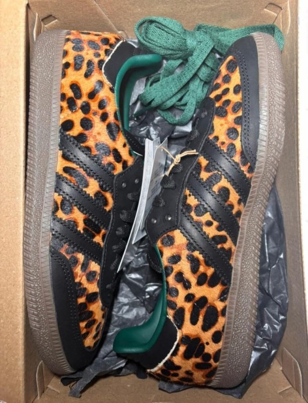 adidas samba black green leopard taille 40 2/3 2