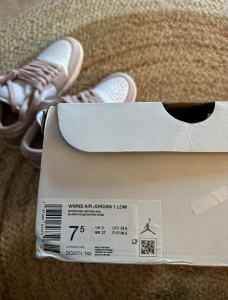 Nike Air Jordan 1 Low Oxford Pink - Taille 38,5