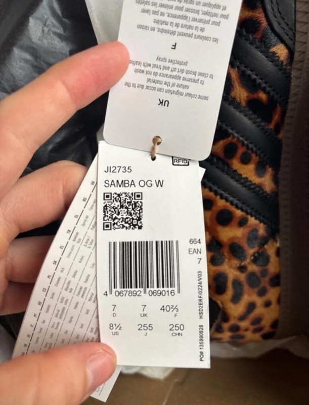 adidas samba black green leopard taille 40 2/3 2