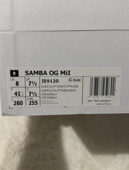 adidas samba OG Made in Italy 'Black Croc' 41
