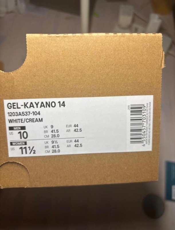 Asics gel kayano 14 white cream taille 44 2
