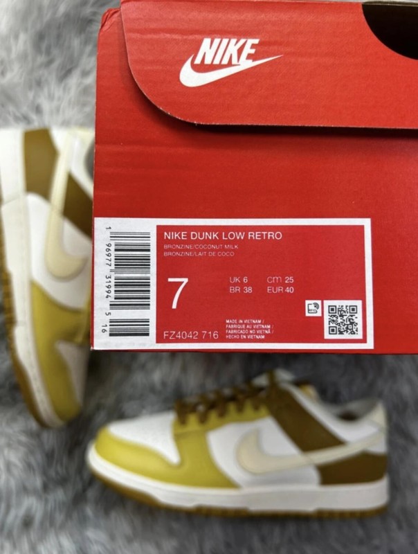 Nike dunk low retro bronzine coconut milk cream yellow 2