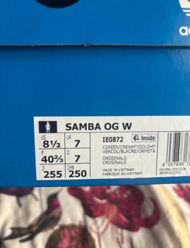 adidas samba og collegiate green taille 40 2/3 2