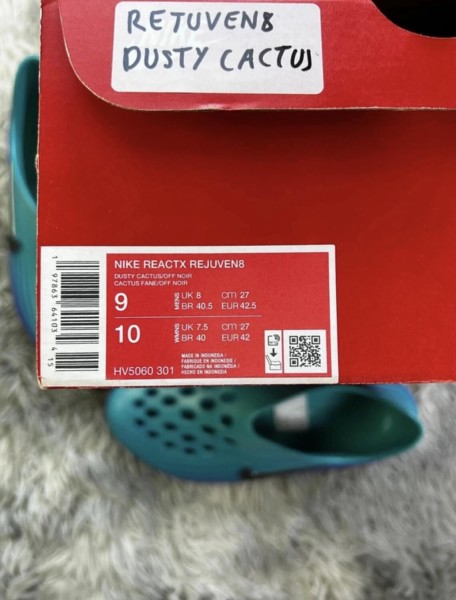 Nike ReactX rejuven8 bleu dusty cactus persian violet off black aqua beach