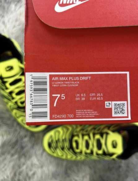 Air Max plus TN drift jaune citron clair vert et noir