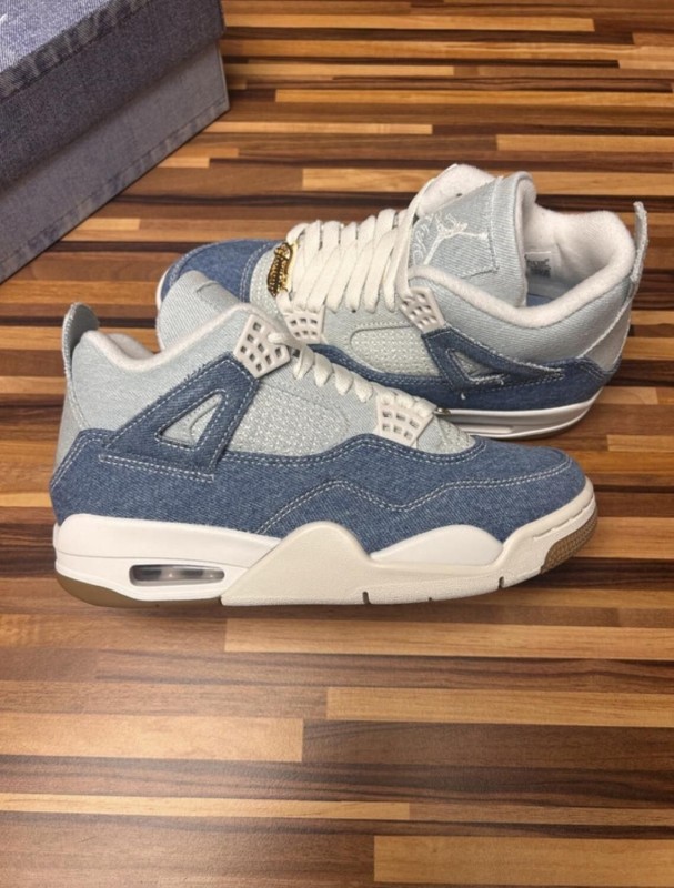 Nike Jordan 4 air retro jean white denim sail light brown blue tex 2