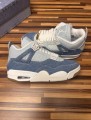 Nike Jordan 4 air retro jean white denim sail light brown blue tex