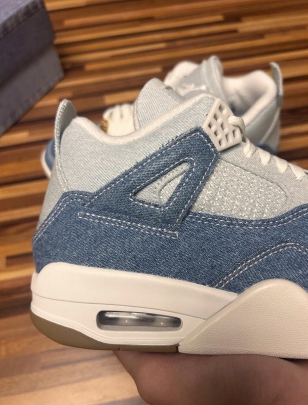 Nike Jordan 4 air retro jean white denim sail light brown blue tex 2
