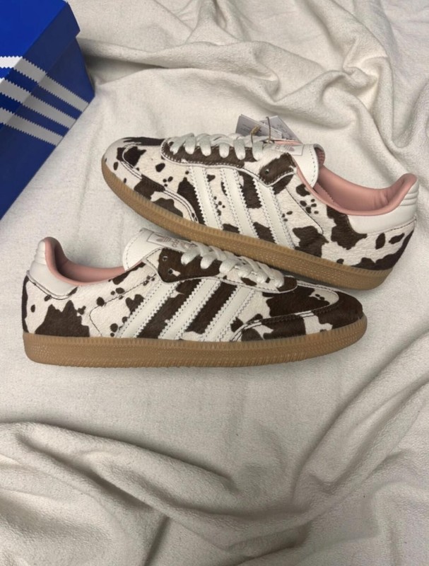 adidas samba og cow print off white brown