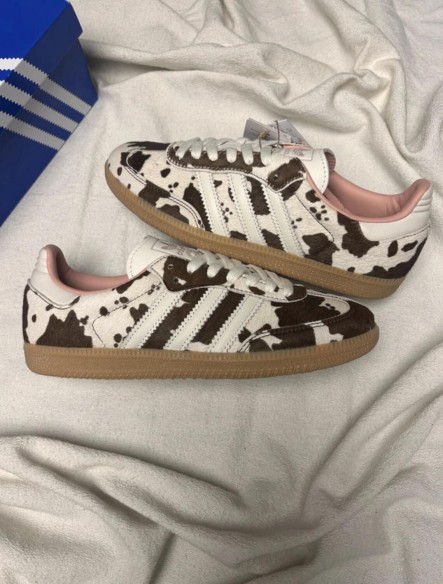 adidas samba og cow print off white brown