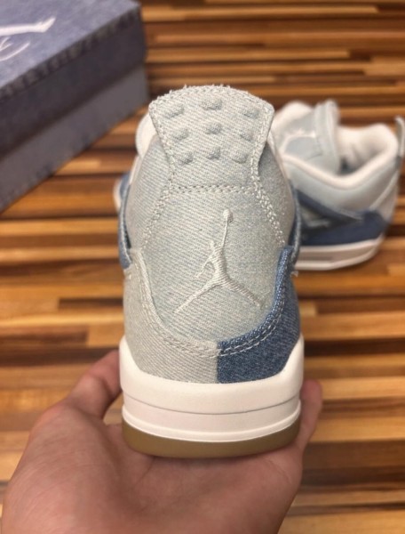 Nike Jordan 4 air retro jean white denim sail light brown blue tex
