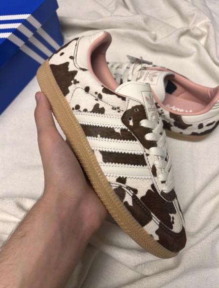 adidas samba og cow print off white brown