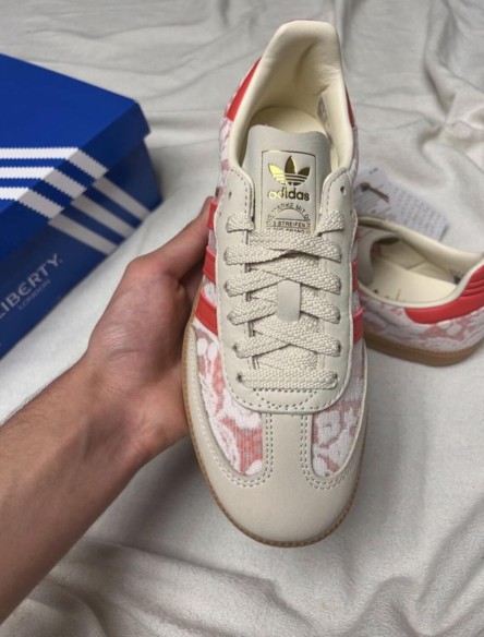 adidas samba liberty london pink red better scarlet white cream