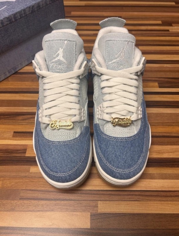 Nike Jordan 4 air retro jean white denim sail light brown blue tex 2