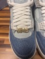 Nike Jordan 4 air retro jean white denim sail light brown blue tex