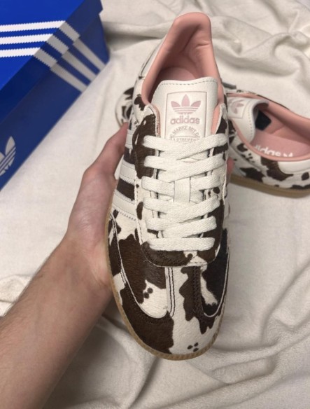 adidas samba og cow print off white brown