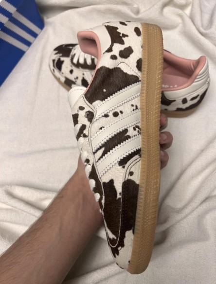 adidas samba og cow print off white brown