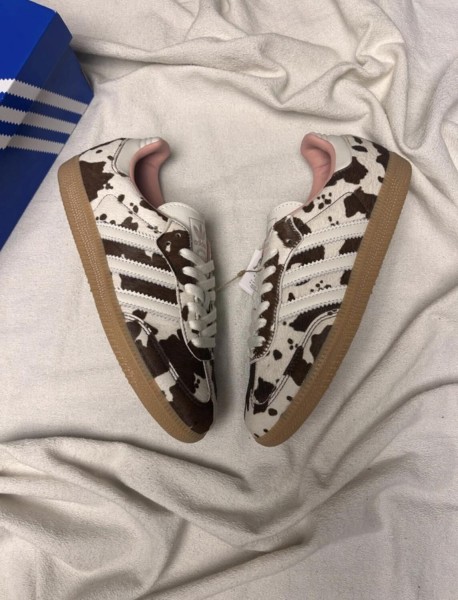 adidas samba og cow print off white brown
