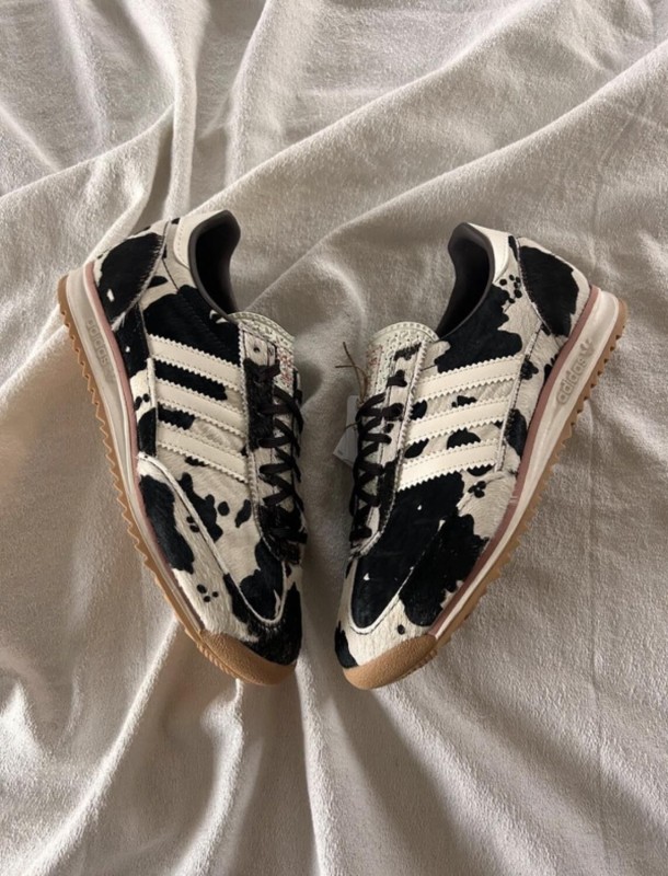 adidas Sl72 pink cow print cream white and black 2
