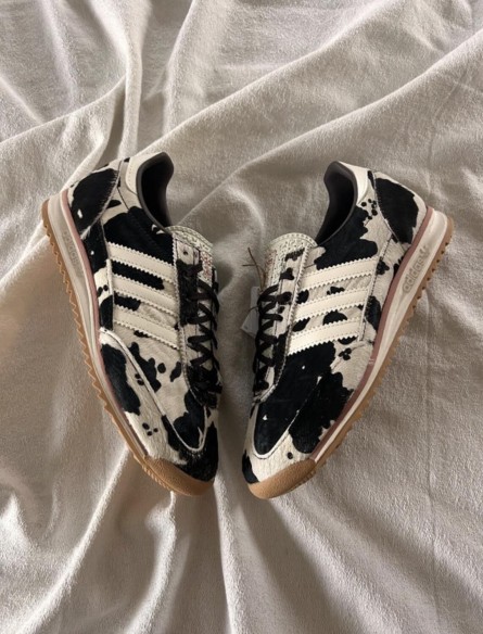 adidas Sl72 pink cow print cream white and black