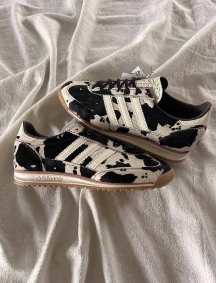 adidas Sl72 pink cow print cream white and black