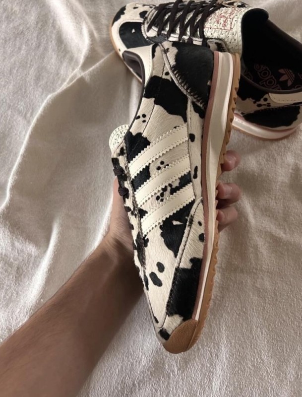 adidas Sl72 pink cow print cream white and black 2