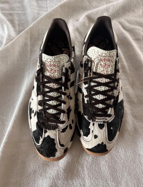 adidas Sl72 pink cow print cream white and black