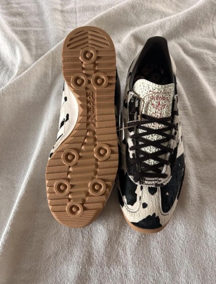 adidas Sl72 pink cow print cream white and black