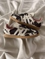 adidas samba cow print white and black pink