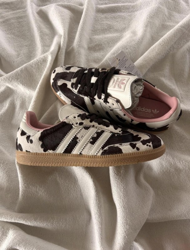 adidas samba cow print white and black pink 2
