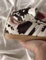 adidas samba cow print white and black pink