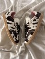 adidas samba cow print white and black pink