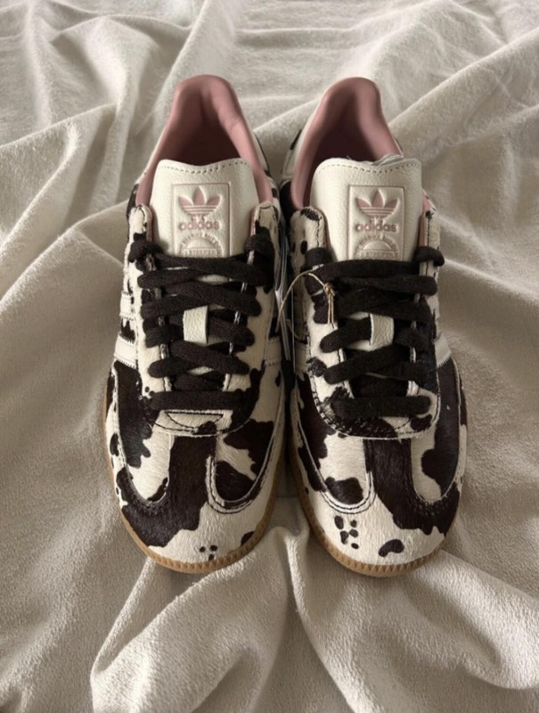 adidas samba cow print white and black pink 2