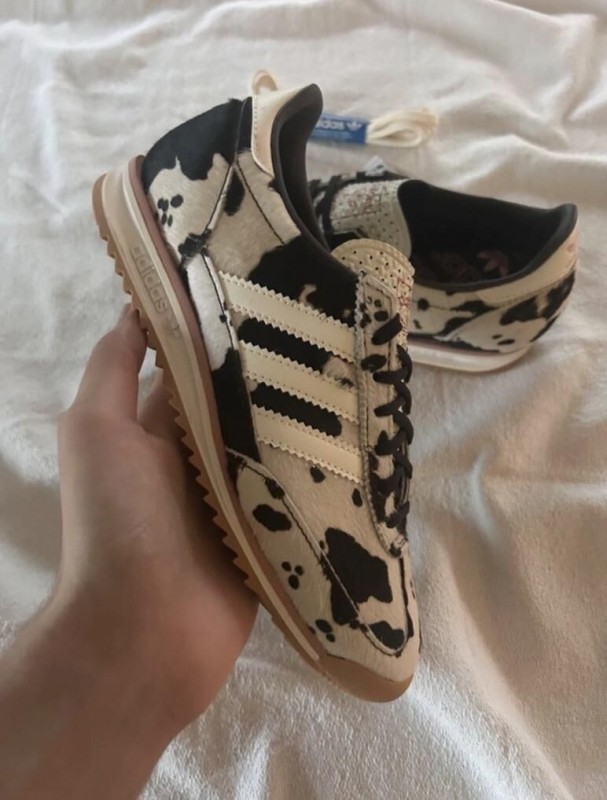 adidas Sl72 pink cow print cream white and black 2