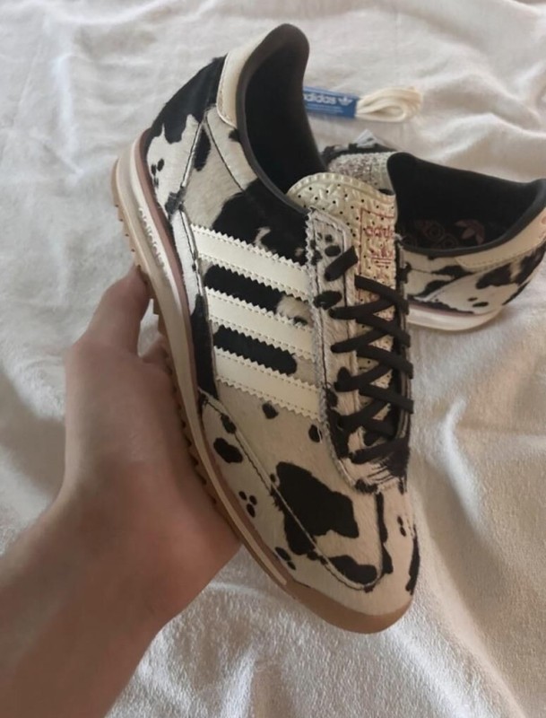 adidas Sl72 pink cow print cream white and black 2