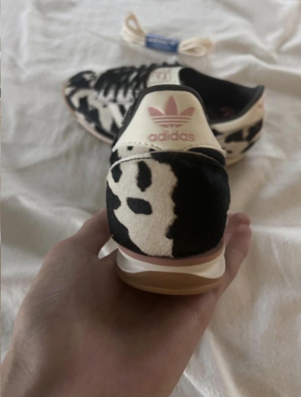adidas Sl72 pink cow print cream white and black 2