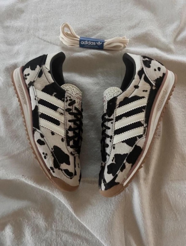 adidas Sl72 pink cow print cream white and black 2