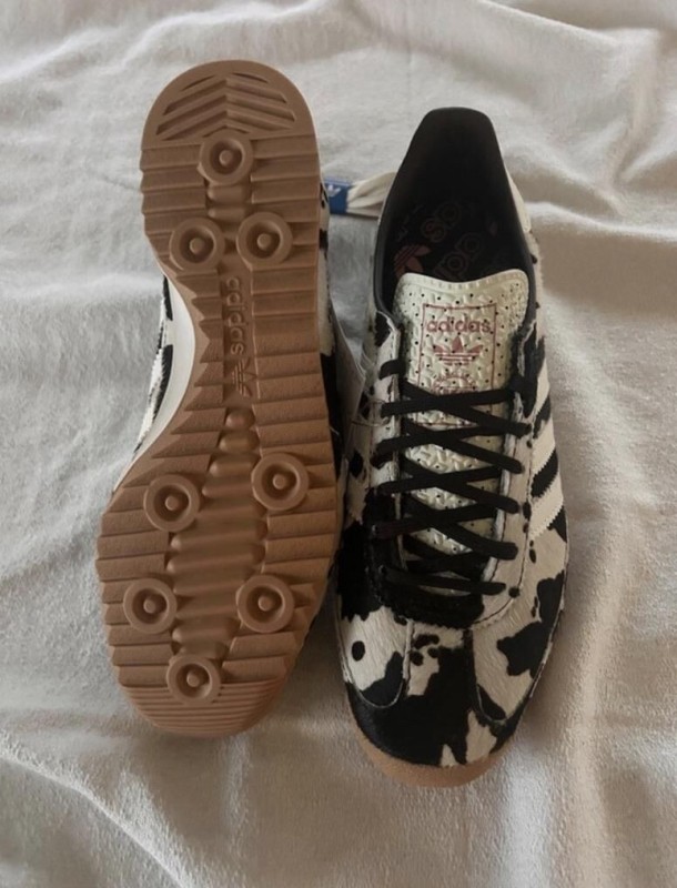 adidas Sl72 pink cow print cream white and black 2