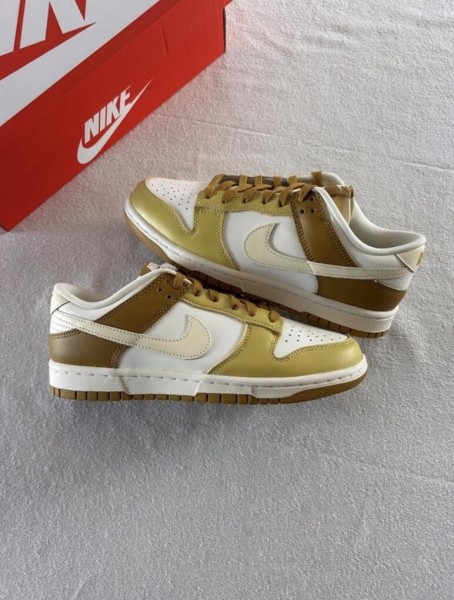 Nike dunk low retro bronzine coconut milk cream yellow